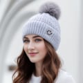 Miniatyrbillede 7 af 8: Vinter Tyk Varm Hue Forældre Barn Varm Strikket Vinter Ha Sort one size Black one size