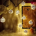 Miniatyrbild 2 av 7: Järn marockansk LED Solar Ball String Ljus Romantisk Fairy String E3 one size E3 one size