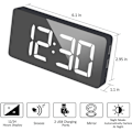 Miniatyrbillede 2 af 5: Ny stil Digital vækkeur Stor Spejlet Led Ur Snooze Funktion Dæmpningstilstand Ved siden af Ur Til Soveværelse Dekoration - Sort