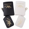 Miniatyrbillede 1 af 5: 4 stk. Mr & Mrs Passskydd med Bagagemærker Holder til Case Organizer ID-kort Rejsebeskyttelse Organizer