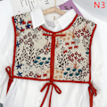 Miniatyrbillede 1 af 8: Kvinde Broderet Skulder Sjal Wrap Blomstrede Skjorte Krave N3 One Size N3 one size