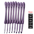 Pikkukuva 1 / 5: 8 kpl/setti 2,5-6,0 mm lilat virkkuukoukut Set Craft Weaving Stickt