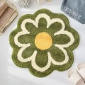 Miniatyrbillede 3 af 5: Blomsterformet bademåtte Hjemmetøj & Indretning Pashmina Hjem Soveværelse Dør Indretning Unik Vaskbar 40 * 40cm Tæppe Grøn