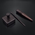Miniatyrbillede 5 af 5: Høj densitet ibenholt sort træ læder kant polermaskine slicker Le A