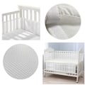 Miniatyrbilde 2 av 5: Pustende sprinkelsengbeskyttere i netting, 4 sider, antikollisjon for babyseng - Hvit