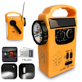 Miniatyrbild 4 av 11: Nödradio med handvev, solpanel och LED-lampa