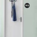 Pikkukuva 5 / 11: WC-kyltit itseliimautuvat kylpyhuoneen kyltit Paksu akryyli pyöreät WC-tarrat ovelle Kulta