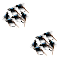 Miniatyrbilde 4 av 5: 1/2/3/5 6 stk 8 1012 Flugfiskeflugor Premium Tungsten Bead Head 10# krok 6 stk 2 stk