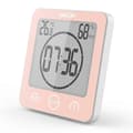 Badrumsklocka, Duschtimer Alarm Digitala Klockor, Vattentät Kökstimer för Badrum med Termometer Hygrometer för Dusch Matlagning Smink Rosa pink