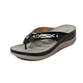 Miniatyrbilde 1 av 4: Komfortable ortopediske flip-flops for kvinner - myke stropper, svart Black 40