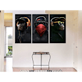 Miniatyrbillede 4 af 4: Wise Monkeys Lærredsvægkunst - Moderne Hjemmeindretning - 30 x 50 cm, 3 dele