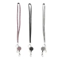 Pikkukuva 1 / 4: 3-pack 32 tum Bling Kristall Läder Nackband med infällbar märkesrulle för ID-kort