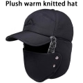 Miniatyrbillede 5 af 8: Tyk Vinter Varm Hue Herre Hue EarFlap Cap Dame Blød Termisk C one size C one size