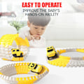 Miniatyrbillede 2 af 5: Barnbygge Billeksak Gør-det-selv Racerbane Elbilbane Race Set Toddler Julegave Forælder-barn interaktiv legetøj null - A