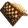Miniatyrbillede 5 af 8: Træ Magnetisk Skak 3 i 1 Sæt Bærbar Foldbar Puslespil Atletisk Brætspil Legetøj W7705H(44CM)