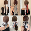 Miniatyrbild 3 av 7: Nytt mode sidenscarf hårband Long Ribbon Bow n Printing Hai A2 one size A2 one size