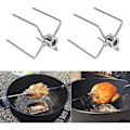 Miniatyrbilde 4 av 5: Kjøttklemmer, 4 stk Kjøttnåler Rustfritt Stål Multifunksjonell Grillgaffel Kylling Grill Grilltilbehør For Grillspyd null ingen
