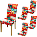 Miniatyrbild 1 av 8: 4/6-pack Julstolsöverdrag, 17,7 tum Stretchöverdrag för Matstolar, Julgransdekoration 4pcs #-1