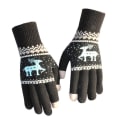 Miniatyrbillede 3 af 8: Mænd Kvinder Jul Hjort Trykt Varm Efterår Vinter Full Finger Hvid Grå OneSize White Grey OneSize