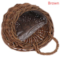 Miniatyrbild 1 av 5: Blomma er Vägg Hängande Korg i Wicker Rattan Korg Trädgård Vin Kruka s H Brun en storlek Brown one size