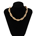 Miniatyrbild 1 av 5: Punk Twisted Rope Chain Halsband för kvinnor Cuban Chunky Chain Gold