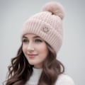 Miniatyrbillede 1 af 7: Vinter Tyk Varm Hue Forældre Barn Varm Strikket Vinter Hue Khaki one size Khaki one size