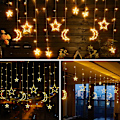 Pikkukuva 5 / 8: Kaukosäädin tähti-kuu jäätelöbaari LED koristevärilamppu Lämmin valkoinen Warm white Plug in