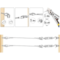 Miniatyrbillede 2 af 5: 30M/2mm Rustfri Stål Kabel Kit med M5 Strammere til Planter, Tørresnor, Rækværk