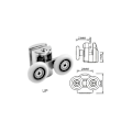 Miniatyrbilde 4 av 5: Sett med 4 doble ruller - for skyvedusjdør, 2 hjul 23 mm diameter sinklegering baderom..