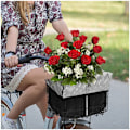Miniatyrbild 4 av 4: E-cykelkorg fram med PU-foder & nätöverdrag, enkel montering på styret, husdjursvänligt cykeltillbehör