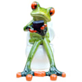 Pikkukuva 1 / 5: Rolig Groda Staty Inomhus Utomhus Skulptur Figuriner Hem Badrum Dekoration