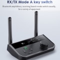 Miniatyrbilde 3 av 5: Multipunkt Bluetooth 5.3 Sender/Mottaker 3.5mm AUX 2 RCA