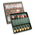 Miniatyrbild 4 av 8: 6/4/2ST Julklapp Glod Sked Gaffel Set Älg Kaffesked le M OneSize M OneSize