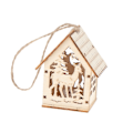Miniatyrbillede 1 af 8: God Jul LED-lys Træhus Lysende Hytte Jul Elg one size Elk one size