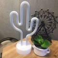 Miniatyrbillede 4 af 4: 1. Kaktuslys Neonskilte LED Kaktus Neonlys Natlamper med Piedestal Indretning Batteri USB Drift Kaktuslamper Neonskilte Lys Op Børneværelse Soveværelse Bryllupsfest Jul