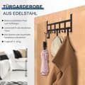 Miniatyrbillede 4 af 4: Dørhænger, Pladsbesparende Dobbelt-skinne Tøjstativ i Rustfrit Stål, Ingen Boring, Passer til 2 cm Døre, Til Soveværelse og Badeværelse, Sort