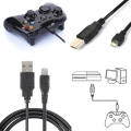 Miniatyrbild 1 av 5: Svart Micro USB-laddnings- och datakabel för Playstation 4 PS4, svart, One Size Black One Size