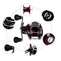 Pikkukuva 5 / 5: Fiske Baitcasting Rulle All Metal Spole 18+1BB 10kg/22LB