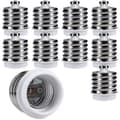 10x Sockeladapter - 10x E40 till E27 Sockelkonverterare - E27 Bas Lamphållaradapter för LED Halogenlampa
