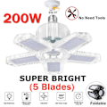 Miniatyrbillede 2 af 5: 200W LED Garagelampe E26/E27 Deformerbar loftslampe Sort