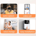 Miniatyrbild 2 av 5: Smart Videodörrklocka Hemintercom, Smart Trådlös Fjärrkontroll Videodörrklocka, HD Nattseende Wifi Laddning Stöldskydd Dörrklocka
