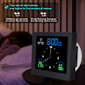 Miniatyrbilde 3 av 8: 5-tommers veggdusjklokke Digital Timer Alarm Temperatur Luftfuktighet Svart One Size Black One Size