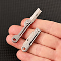 Miniatyrbillede 5 af 5: 1:a rustfrit stål foldbart mini fyrkantet hoved multifunktion Po Silver onesize