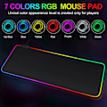 Miniatyrbillede 2 af 5: Ekstra stort bordplade med RGB-belysning sort 800x300x3