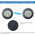 Miniatyrbillede 3 af 4: Indbygget rundt digitalt elektronisk termometer og hygrometer (sort), CDQ