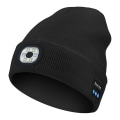 Miniatyrbillede 1 af 5: Trådløs Bluetooth LED-hjelm Strikket hue Musikhøjttaler Varm hue Sort Black