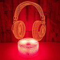 Miniatyrbillede 4 af 5: Headset 3D Nattljus, 7 farver der skifter med Touch & Remote