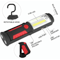 Pikkukuva 2 / 5: Ladattava LED-työvalo magneettisella LED-taskulampulla 2200mAh COB LED 650Lm 3W autotalliin, korjaamoon, retkeilyyn, tee-se-itse-projekteihin (Punainen) - Punainen,