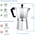 Miniatyrbild 2 av 4: Italiensk espressobryggare i aluminium med transparent lock - 9 koppar 450 ml