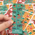 Miniatyrbilde 8 av 8: 90 stk God Jul klistremerker 6 stil dyr Snømann Trær De C one size C one size